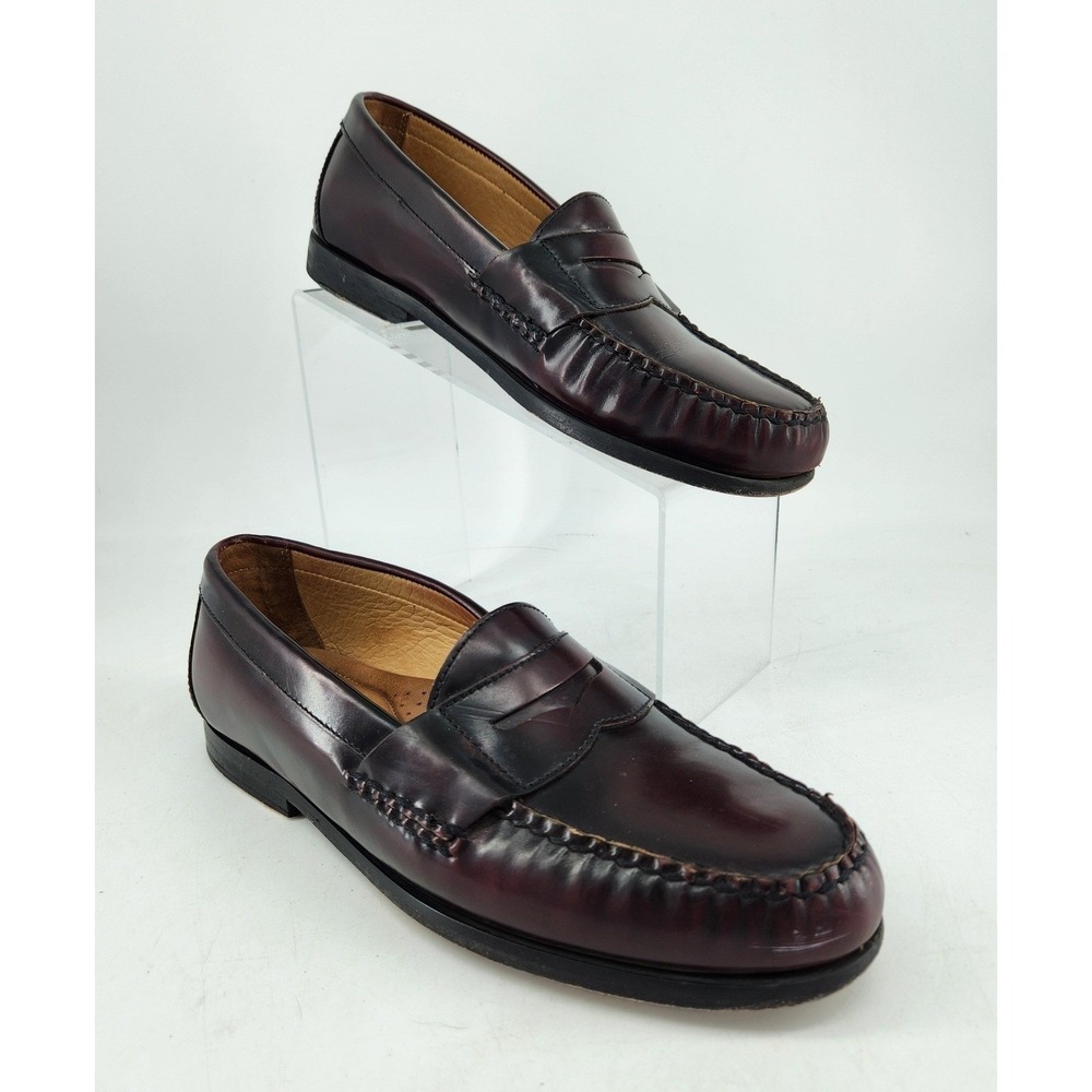 Johnston & Murphy Hayes Penny Loafers 8.5 M Burgundy Leather Dress Shoes 15-1093